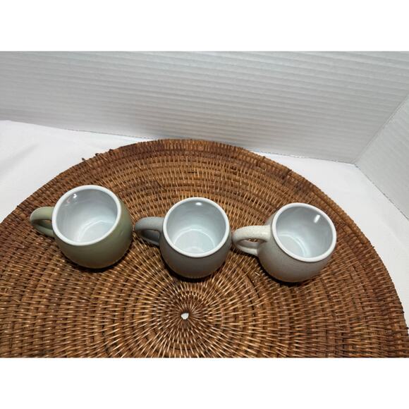 Espresso Mini Pot Belly Mug Set  3 Ceramic speckled finish, Cafe - Picture 8 of 8